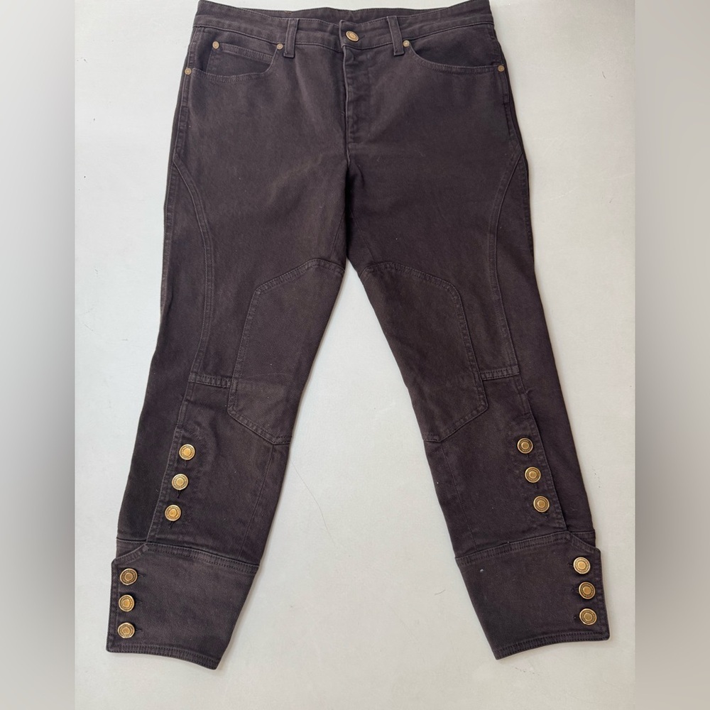 Authentic Gucci Brown Denim Capri Jeans – Size 40 (US 6/8) – Vintage Look